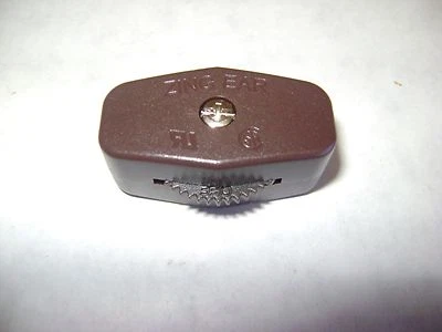 BROWN ZING EAR KS-30 IN LINE ON / OFF ROTARY LAMP SWITCH 5.5mm DOUBLE WIRE - Image 1 of 2