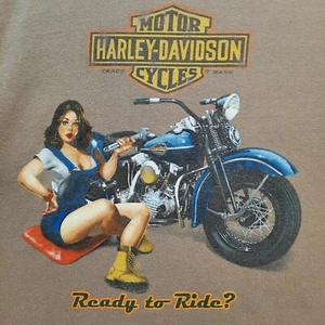 Camiseta mecánica Foster Harley Davidson AL lista para montar pin up niña sin talla  - Imagen 1 de 9
