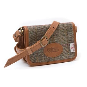 Harris Tweed & Leather Handmade Small Cross Body Purse / Bag - Picture 1 of 5