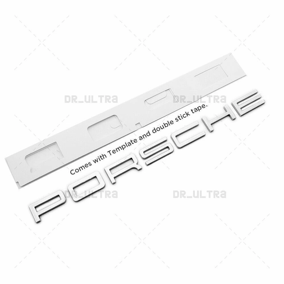 New Chrome Porsche Letters Rear Badge Emblem Look Deck lid OE# 991 559 235 91 - Image 1 of 4