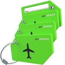 Luggage Tag Set - 4 Pack of Identifiers and Name Tags for Suitcases and Green