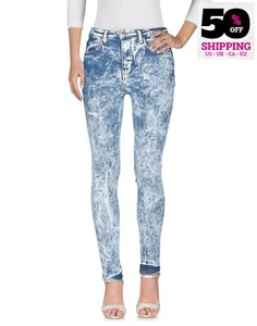 RRP€350 VICTORIA VICTORIA BECKHAM Skinny Jeans W28 Faded Logo Patch Belt Loops - Picture 1 of 6