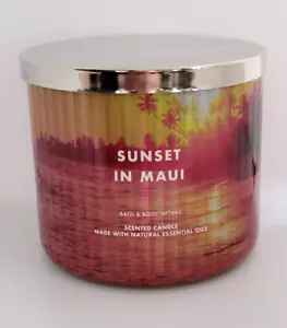 Bath & Body Works 3-Wick Candle Sunset in Maui 14.5 oz NEW - Picture 1 of 5