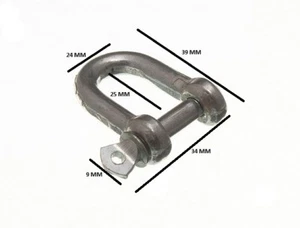 D Shackle U Lock And Pin Wire Rope Fastener 6mm 1/4 BZP Pack Size 2 - Picture 1 of 1