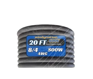 WindyNation 20 Fuß 8/4 8 Stärke 4 Leiter 600 Volt schwarz SOOW Kabel - Bild 1 von 2