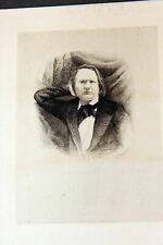 EUGENE A CHAMPOLLION French Impressionist Etching "Victor Hugo" 1875 RARE