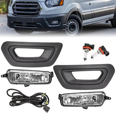 For Ford Transit 2020-2024 Left & Right Fog Lights W/Bezels Covers+Bulbs+Wiring - Image 1 of 4