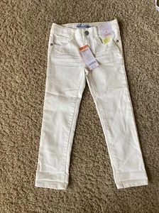 Gymboree Girls Skinny Jeans- White- Sun Pocket- Adjustable Waist-NWT! Girls Sz 4 - Picture 1 of 6