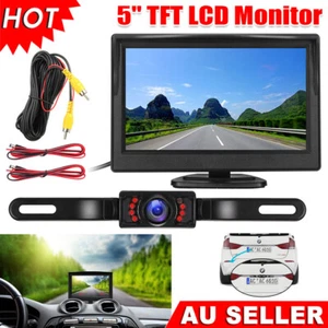 5" Car Reverse Camera Kit Rear View Monitor Waterproof Night Vision Cam Parking - Picture 1 of 12