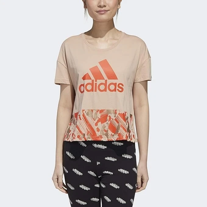 Camiseta corta para mujer Adidas x Zoe Saldana Collection, beige, talla M Foto 1 de 1