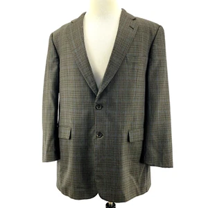 Burberry London Sport Coat Mens 46L Gray Blue Houndstooth Wool Kensington Blazer - Picture 1 of 20