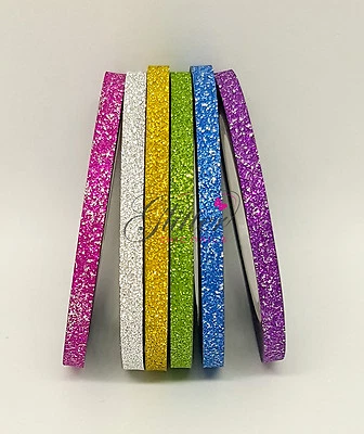 GLITTER CHIC NAILS GLITZERNDES NAIL ART STREIFENBAND GLITZERNDE FARBEN IN 6ER SET