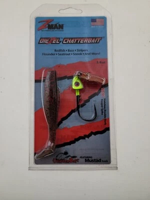 Z-Man CBD14-01 Diezel 海上 Chatterbait 刀片 Swimbait 钓鱼诱饵 4 英寸 — 第 1/2 张图片