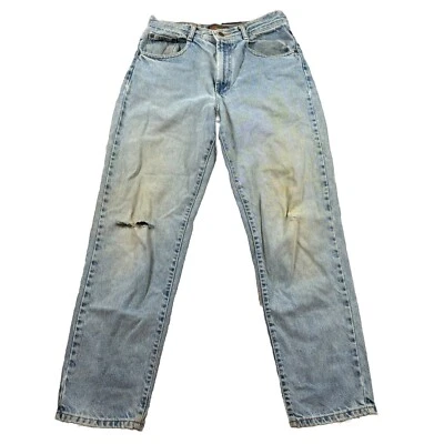 Structure Jeans 男式 32x30 复古 90 年代直筒 100% 棉石洗蓝色 — 第 1/4 张图片