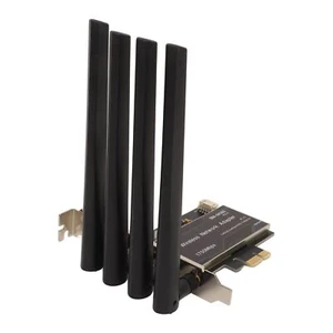 PCIe Network Adapter 2.4G 450Mbps 5G 1300Mbps 4 Antennas Standard IEEE BT4.1 PC - Picture 1 of 22