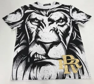 Rich&Rtrd Velvet Lion Large T-Shirt Sample Nice 100%AUTHENTIC white/blk/gold - Bild 1 von 3