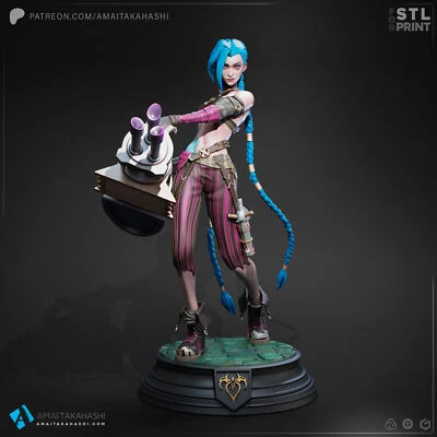 League Of Legends Jinx Action Figure Unpainted White Mold Kit Arcane LOL Model - Image 1 of 4