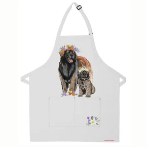 Leonberger Floral Apron Two Pocket Bib Apron with Adj Neck - Picture 1 of 1