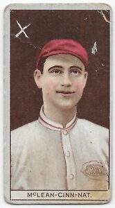 1912 T207 Brown Background LARRY McLEAN Cincinnati Reds RECRUIT