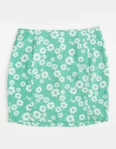 NWT Girl's Full Tilt Retro Green White Floral Split Skirt Size Large - Picture 1 of 7