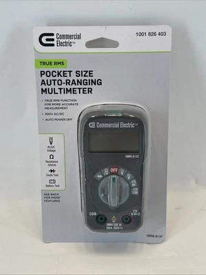 Multímetro digital elétrico comercial tamanho de bolso True RMS 300 V com bateria - Imagem 1 de 4