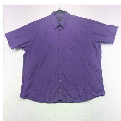 Camisa de vestir Omega Italia para hombre púrpura manga corta abotonada talla 4XL Foto 1 de 4