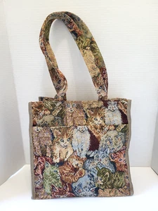 Borsa shopping vintage gattino gatto gattino arazzo tracolla joymax - Foto 1 di 12