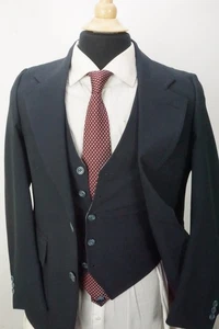 Julliard Azul Marino Reverisble DE COLECCIÓN 3 Piezas Traje Chaqueta Pantalones Chaleco Talla 36S - Imagen 1 de 12