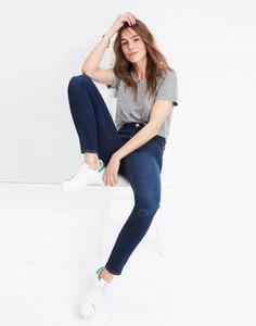 Madewell Jeans Womens Size 28 10” High Rise Skinny Hayes Wash Stretch Dark Wash - Picture 1 of 12
