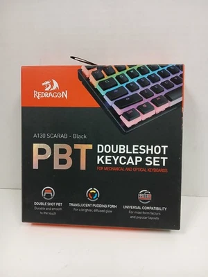 Redragon A130 Scarab PBT DoubleShot 104 Keycap Set, Black - Image 1 of 3