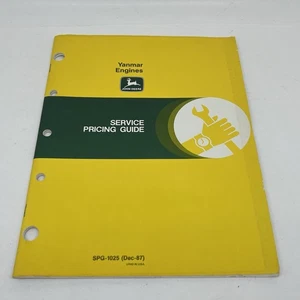 JOHN DEERE YANMAR ENGINES SPG-1025 Service Pricing Guide 1987 - Picture 1 of 4