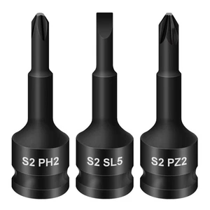 Tête adaptateur douille embout tournevis longue durée PH1PH4 PZ1PZ4 SL3SL8 - Picture 1 of 21