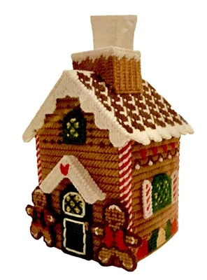 Mary Maxim Gingerbread Tissue Box Cover Plastic Canvas Needlepoint Kit #16656 - Image 1 of 4