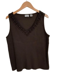 Camiseta sin mangas marrón Chico's The Ultimate mezcla de algodón talla 3 (XL) - Imagen 1 de 6