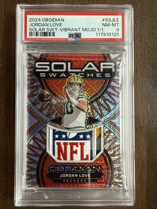 2024 Panini Obsidian Jordan Love NFL Shield Jersey Patch 1/1 PSA 8 Solar Swatch - Picture 1 of 3