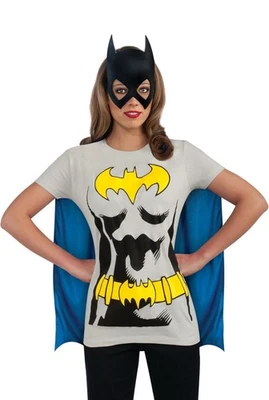 Rubies DC Comics BATGIRL Costume T-Shirt w/ Cape & Mask Adult Medium 10-14 #269 - Image 1 of 4