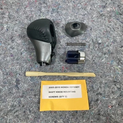 2005-2010 Honda Odyssey Shift Knob w/Screw + Spring + Plastic Rod Leather Gray - Image 1 of 4