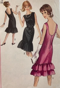1964 Simplicity Pattern 5817 Sleeveless Low Back Cocktail Dress Sz 12 Uncut FF - Picture 1 of 4