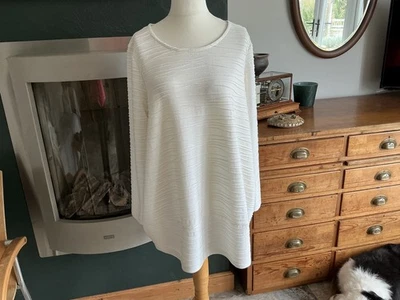 Sahara Winter White Textured Top Size Large Long Sleeve Worn - Image 1 of 4
