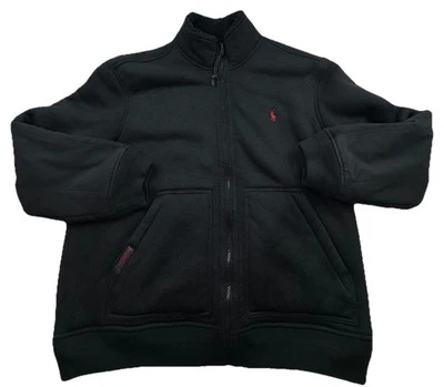 Chaqueta De Colección Polo Ralph Lauren Para Hombre Sherpa Forrada Vellón Cremallera Completa Negra Talla XL Foto 1 de 4