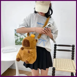 Capybara Peluche Zaino Kawaii Moda Peluche Bambola Borsa Pelliccia Borsa Bambini - Foto 1 di 24