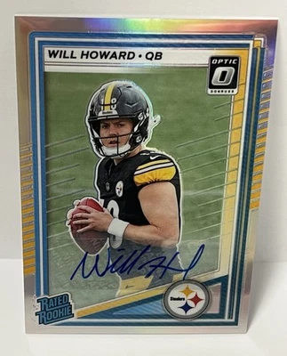2025 Panini Donruss Football Optic Holo Will Howard Rated Rookie Auto #309 - Image 1 of 2