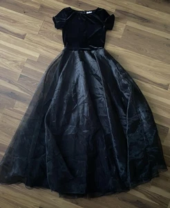 Stage Accents Dress Womens Size 6* Black Velvet Mesh Gown Formal Performance USA - Picture 1 of 12