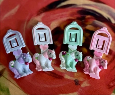 RARE My Little Pony Bookmark Clips Charms Set/4 from 1984 McDonalds Happy Meal M - Image 1 of 2
