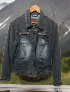 Cripple Creek Ranchwear Denim Jacket Western Equestrian Cowgirl Lined Wmns Sz L - Picture 1 of 3