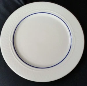 VTG SET OF 5 HOMER LAUGHLIN GOTHIC JADE COBALT BLUE LUNCHEON PLATES 9" - Picture 1 of 2