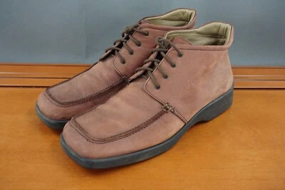 Bally Chukka Botas Mujer 10 Zapatos Cuero Marrón Con Cordones Cómodo Botín al Tobillo Foto 1 de 4