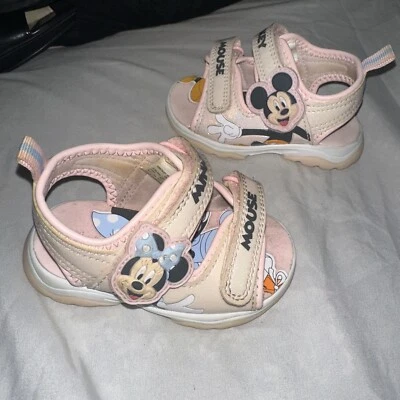 Disney Junior Mickey Mouse Sandalias Niño Pequeño Talla 4 Rosa Niños Zapatos Foto 1 de 4