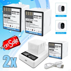2x 3.0Ah Battery + Charger For Arlo Pro & Pro 2 Camera VMS3230 VMC4030 A-1B A-1 - Picture 1 of 12