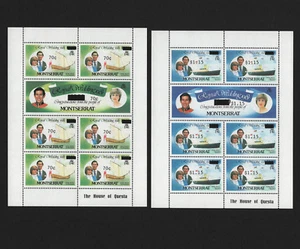 Hojas revalorizadas de boda real de Montserrat 1981 Sc#509-10 513-4 montadas sin montar o nunca montadas - Imagen 1 de 1